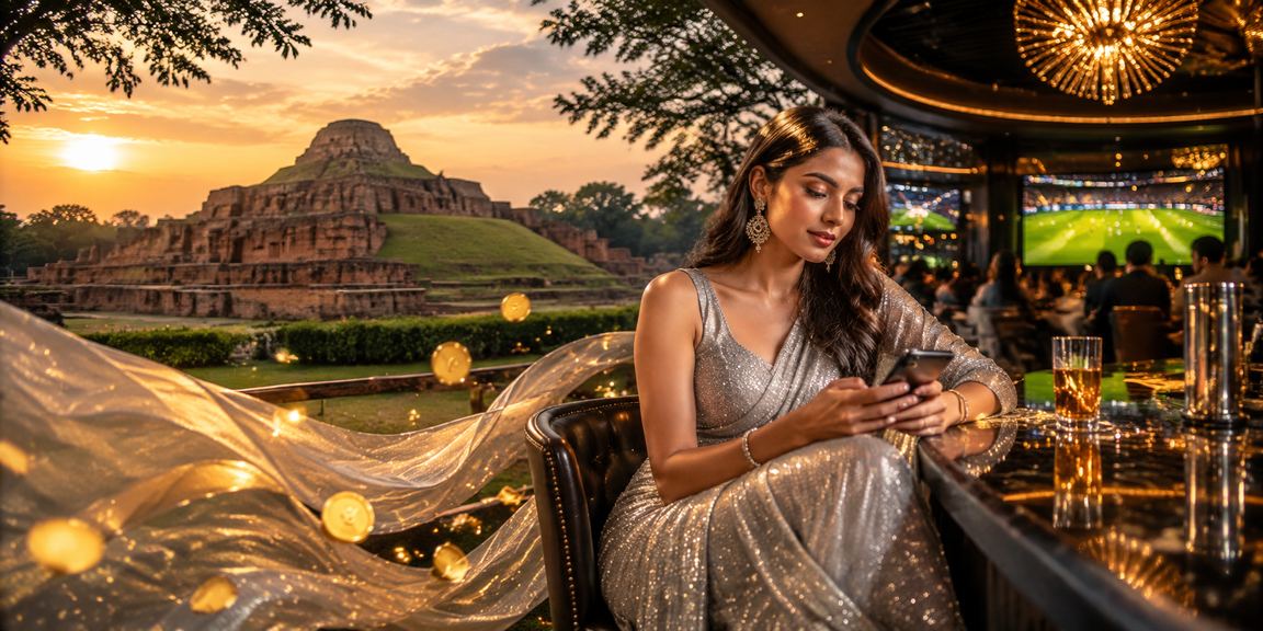 বগুড়ায় শাড়ি পরিহিত নারী মোবাইল ক্যাসিনো ব্যবহার করছেন
